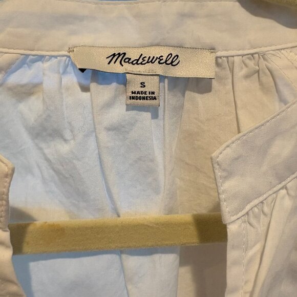 Madewell white blouse with tie sleeves - Picture 3 of 5